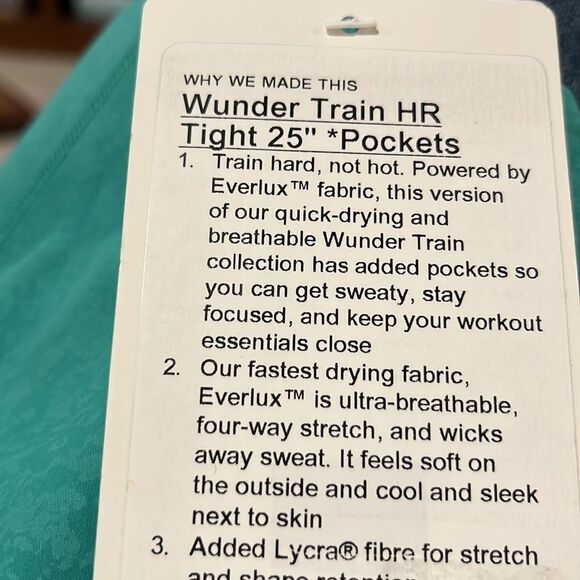 NWT Lululemon Wunder Train High Rise Tight with Pockets 25” size 14. - Picture 4 of 8